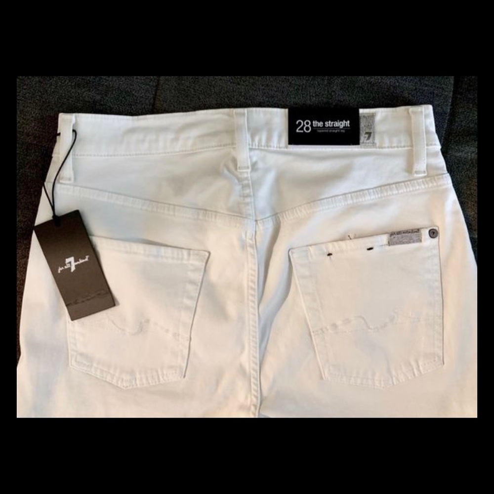 7 SEVEN FOR ALL MAN KIND NEW W/TAGS White STRAIGHT - Picture 3 of 5